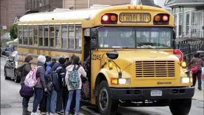 Boy left on bus for 7 hours