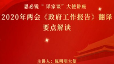 【回看】2020年两会《政府工作报告》翻译要点解读-陈明明